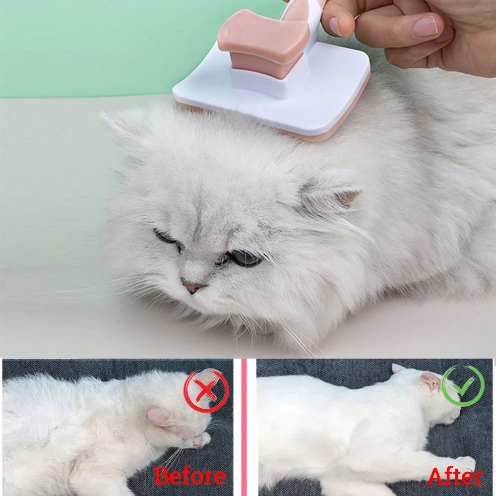 Self Cleaning Slicker Brush For Dogs, Cats Pets-One Click Cleaning
