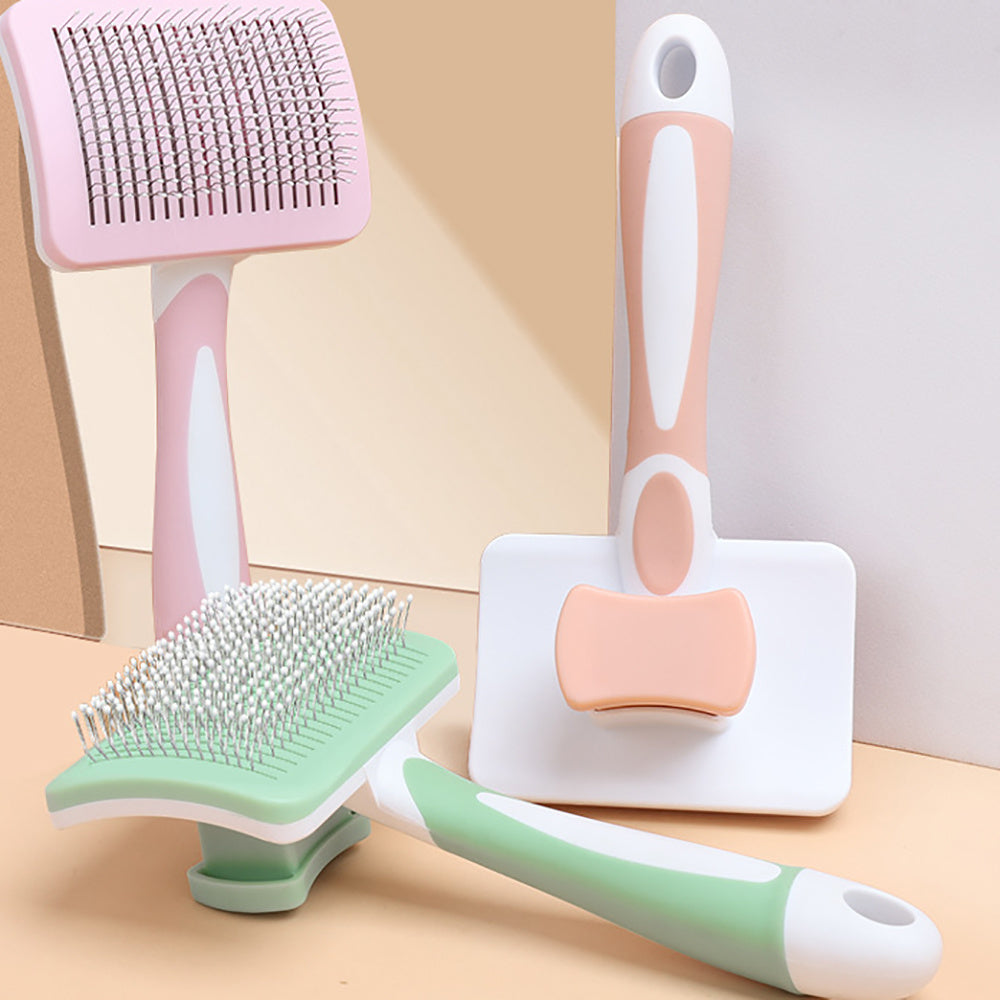 Self Cleaning Slicker Brush For Dogs, Cats Pets-One Click Cleaning